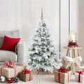 vidaXL Umelý vianočný stromček s 150 LED-i Biela 120 cm PE a PVC