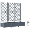 vidaXL Záhradný kvetináč 3 ks Svetlosivá 120 x 40 x 126 cm PP