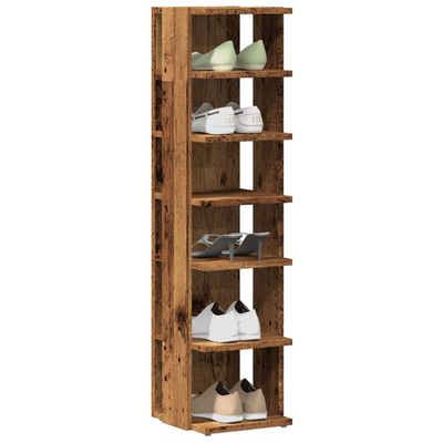 vidaXL Skrinky na topánky 2 ks staré drevo 28x27x102 cm kompoz. drevo