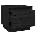 vidaXL Nočný stolík čierny 35x34x32 cm masívne borovicové drevo