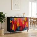 vidaXL Servírovacia skriňa HEESCH Čierny dub 102 x 33 x 76 cm