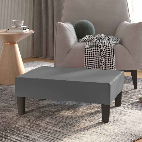 vidaXL Podnožka sivá 78x56x32 cm umelá koža