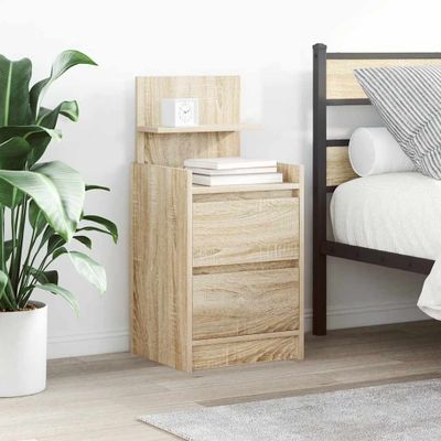 vidaXL Nočné skrinky s 2 zásuvkami 2 ks dub sonoma 38x34x80 cm