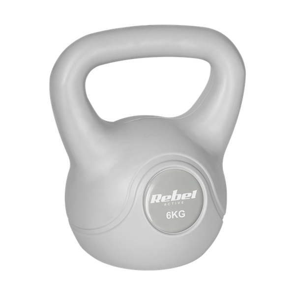 Kettlebell Bitumenový 6 kg sivý REBEL ACTIVE RBA-2322G-06
