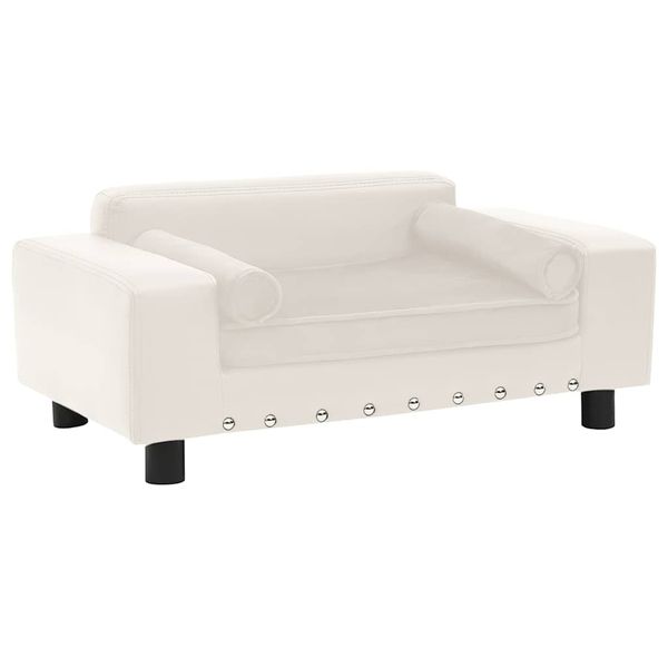 vidaXL Pohovka pre psa, krémová 81x43x31 cm, plyš a umelá koža