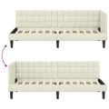 vidaXL Rohový rám postele s čelnou doskou Krémová 80 cm x 200 cm Zamat