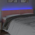 vidaXL Čelo postele s LED ružové 160x5x78/88 cm zamat