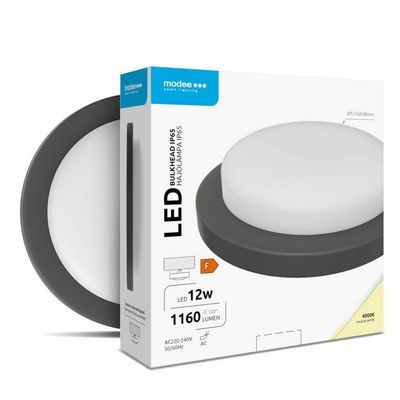 Modee LED Bulkhead Round prepážkové okrúhle svetlo 12W 4000K 1160 lm, čierna (ML-BH4000K12WR-B)