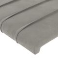 vidaXL Čelo postele s LED bledosivé 183x16x78/88 cm zamat