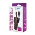 SETTY autonabíjačka 1x USB 2,4A čierna + microUSB kábel 1,0 m (GSM108844)