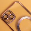 Farebné Chrome Mag puzdro pre iPhone 13 6,1" ružové zlato