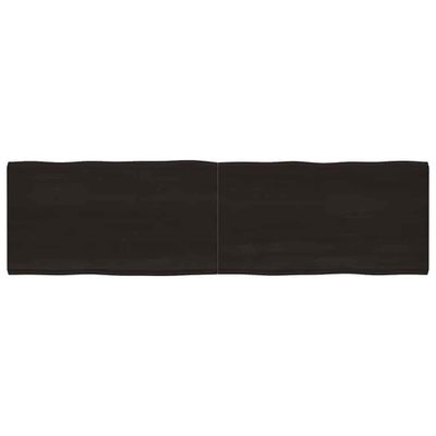 vidaXL Stolová doska tmavohnedá 220x60x(2-4)cm ošetrený masív hrany