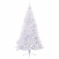 vidaXL Umelý vianočný stromček Biela 240 cm PVC a oceľ