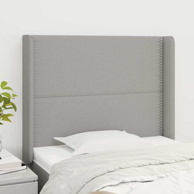 vidaXL Čelo postele so záhybmi bledosivé 93x16x118/128 cm látka
