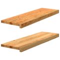 vidaXL Okenný parapet 2 ks svetlohnedá 80x25x2 cm dubový masív
