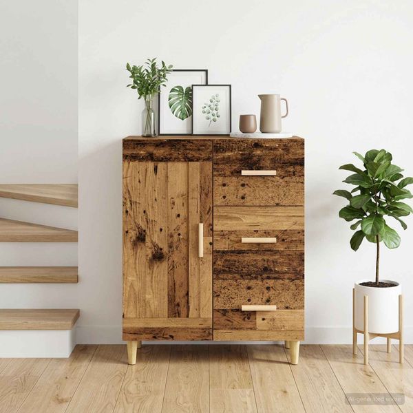 vidaXL Servírovacia skriňa Staré drevo 69,5 x 34 x 90 cm