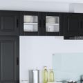 vidaXL Nástenný sklenený kabinet LUCCA 2 ks Čierna Kompozitné drevo