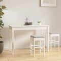 vidaXL Jedálenský stolík biely 110x55x75 cm borovicový masív