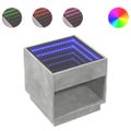 vidaXL Konferenčný stolík s nekonečnými LED betónovosivý 50x50x50 cm