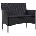vidaXL Záhradná lavička 103 cm čierna polyratanová