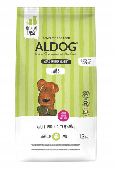 Aldog 2D-LA12M Lamb Medium/Large granule pre dospelé psy, stredné/veľké plemená, jahňacie, 12 kg