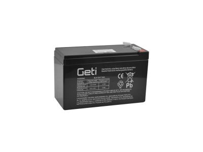 Batéria olovená 12V 7.5Ah GETI (konektor 6,35 mm)