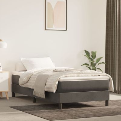 vidaXL Matrac s taštičkovými pružinami stredná tvrdosť tmavosivý 90x200x20 cm zamat