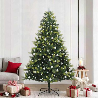 vidaXL Umelý skladací vianočný stromček 300 LED diód Zelená 240 cm