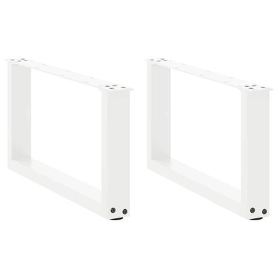 vidaXL Nohy konferenčného stolíka v tvare U, 2 ks, biele, 70 x (30-31) cm, oceľové