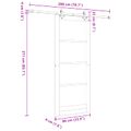 vidaXL Posuvné dvere Prírodná a čierna 86 x 211 cm Borovicový masív