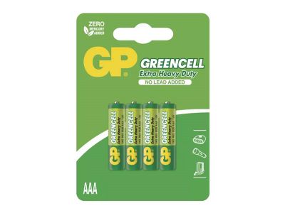 Batérie AAA (R03) Zn-Cl GP Greencell 4ks / blister