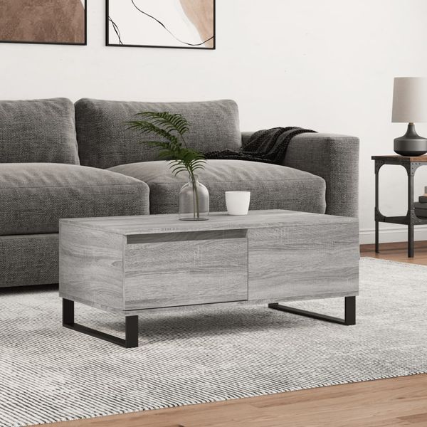 vidaXL Konferenčný stolík sivý dub sonoma 90x50x36,5 spracované drevo