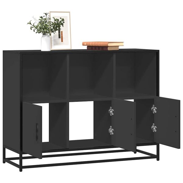 vidaXL Komoda čierna 100x35x76 cm kompozitné drevo