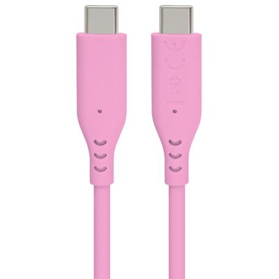PremiumCord silikónový USB-C 60W, ružový, 1.5m