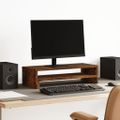 vidaXL Stojan na monitor dymový dub 54x22x15 cm kompozitné drevo