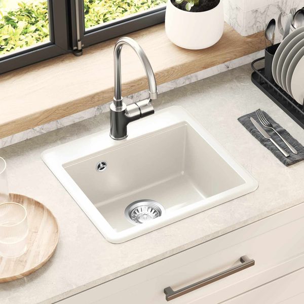 vidaXL Drez Biela 470 x 440 mm Granite