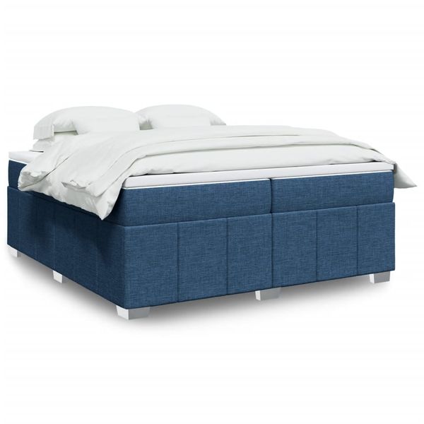 vidaXL Boxspring posteľ s matracom modrá 200x200 cm látka