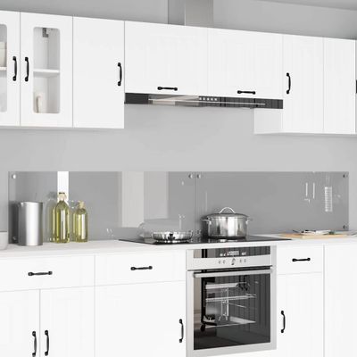 vidaXL Kuchynský obklad 2 pcs Svetlosivá 120 x 40 cm tvrdené sklo