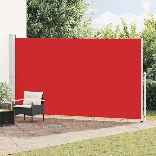 vidaXL Zaťahovacia bočná markíza na terasu 200x500 cm, červená