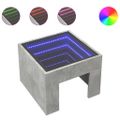 vidaXL Konferenčný stolík s nekonečnými LED betónovosivý 40x40x30 cm