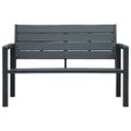 vidaXL Záhradná lavička 120 cm, HDPE, sivá, drevený vzhľad