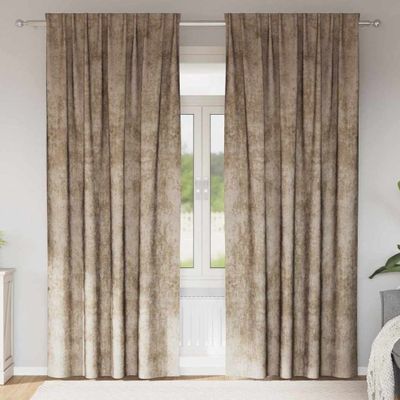 vidaXL Sametové závesy 2 pcs šampanského 260 x 140 cm Zamat