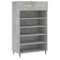 vidaXL Botník betónovo sivý 60x35x105 cm kompozitné drevo