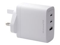 dbramante1928 re-charge IT - Sieťový adaptér - 100 watt - 3 výstupné konektory (2 x USB-C, USB) - biela - Veľká Británia