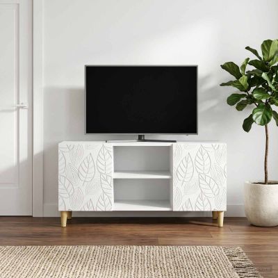vidaXL TV skrinka 102 x 34,5 x 50 cm Biela Kompozitné drevo