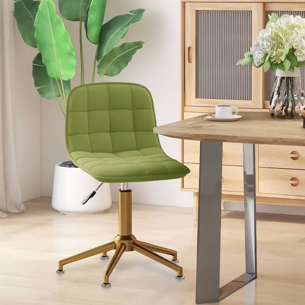 vidaXL Otočná jedálenská stolička bledozelená zamatová