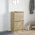 vidaXL Botník s 2 výklopnými zásuvkami dub sonoma 60x42x108 cm
