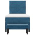 vidaXL Posteľ s pružinovým rámom Tmavo modrá 200 x 90 cm Zamat