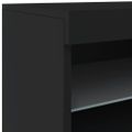 vidaXL Komoda s LED svetlami čierna 123x37x67 cm