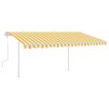 vidaXL Ručne zaťahovacia markíza s LED 4x3,5 cm žlto-biela